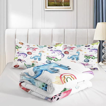 CVHOUSE Dinosaur Bedding Set,Dinosaur Comforter,Dinosaur Comforter Set Full,Microfiber Quilt Set with 1 Comforter and 2 Pillow Cases- 3 Piece