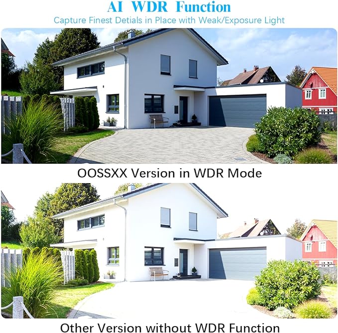 (HD 2.7K 5.0MP with Audio) 60 Days Storage Outdoor Wired Security Camera Systems PoE Outdoor Surveillance Video System