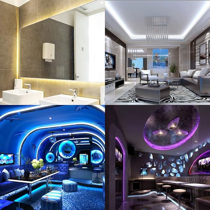 BTF-LIGHTING 5050 RGBW RGB+Cool White(6000K-7000K) 4 Colors in 1 LED Tape Light DC12V 5m 16.4ft 60LED/m Multi-Colored IP30 White 12mm PCB for Bedroom Kitchen Home Decoration(No Adapter or Controller)