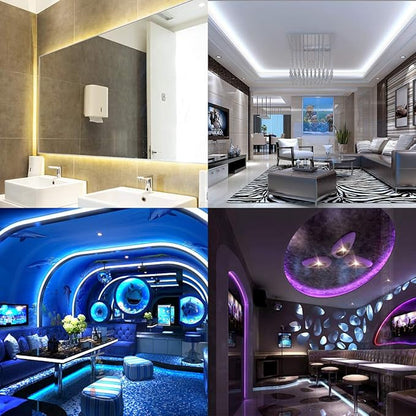 BTF-LIGHTING 5050 RGBW RGB+Cool White(6000K-7000K) 4 Colors in 1 LED Tape Light DC12V 5m 16.4ft 60LED/m Multi-Colored IP30 White 12mm PCB for Bedroom Kitchen Home Decoration(No Adapter or Controller)