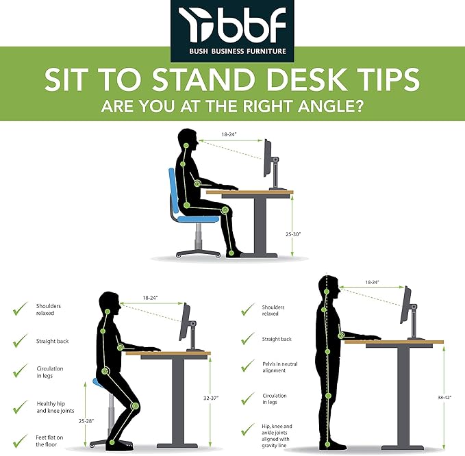 Bush Business Furniture Move 60 Electric Ergonomic Sit-Stand Computer Table for Home and Professional Office, 72W x 30D, Mocha Cherry