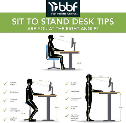 Bush Business Furniture Move 60 Electric Ergonomic Sit-Stand Computer Table for Home and Professional Office, 72W x 30D, Mocha Cherry