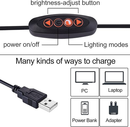 LED Desk Lamp Dimmable Eye-Care Reading Light Office Light Adjustable 3 Color Modes,14 Brightness Levels, Gooseneck Flexible Clip-on Light for Studying, 5W-Black