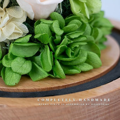 Preserved Fresh Flower Lamp, Room Sleep Lamp with Warm Light, True Immortal Flower Lamp, Decoration for Cabinet, DIY Handmade Flower Unique for Your Partner, Green