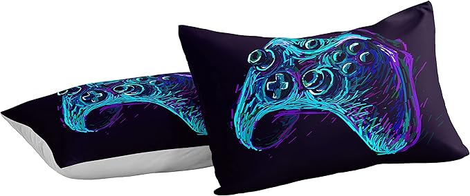 Gaming Comforter for Boys Teen,Game Contoller Bedding Set for Boys Kids,Down Alternative Comforter for All Season,Gamer Home Decor for Boys Comforter Set (Comforter-Game35, Full)