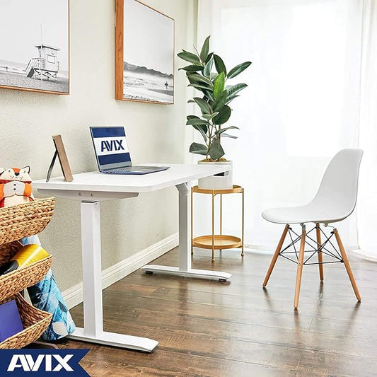AVIX Whole Piece Electric Standing Desk, 48 x 24 Inches Height Adjustable Desk, Sit Stand Desk Home Office Desks, Black