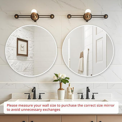 Fabuday White Round Mirror 30 Inch - Large Circle Mirror for Bathroom, Living Room, Hallway, Entryway, Matte Aluminum Frame Circular Mirrors for Wall Decor