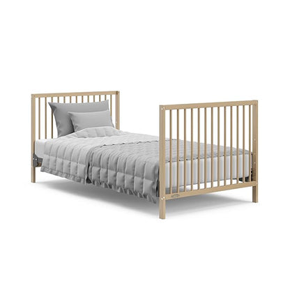 Graco Teddi 4-in-1 Convertible Mini Crib with Bonus Water-Resistant Mattress (Driftwood) – GREENGUARD Gold Certified, 2.75-Inch Mattress Included, Convenient Size, Easy 30-Minute Assembly