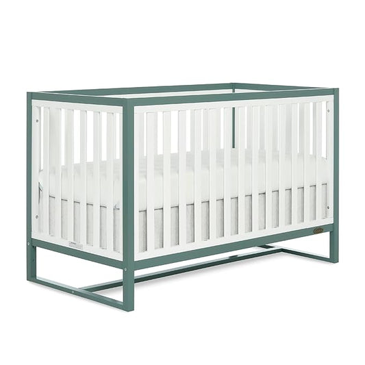 Arlo 5-in-1 Convertible Crib in Jungle Green, JPMA Certified, 3 Mattress Height Settings, Non-Toxic Finish, Made of Sustainable and Sturdy Pinewood