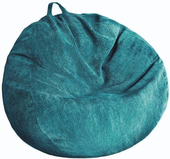 Stuffed Animal Storage Bean Bag Chair Cover (No Filler) Washable Ultra Soft Corduroy Bean Bag Cover for Organizing Plush Toys or Textile, Sack Bean Bag for Adults, Teens
