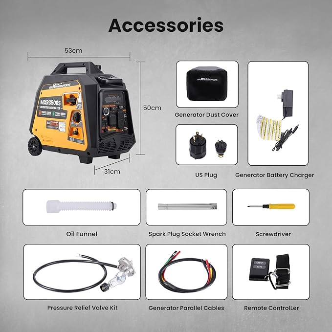 MaXpeedingrods 3500 Watt Dual Fuel Inverter Generator, Remote/Electric Start, Gas and Propane Powered for Home Backup Power, Outdoor Camping, RV Ready, EPA Compliant, Digital Display