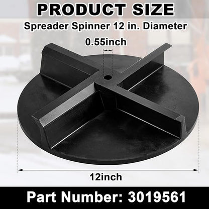 12" Diameter Truck Salt Spreader Part, Spreader Spinner Disk Compatible with Tgs03 and Tgs07 Spreaders Replacement