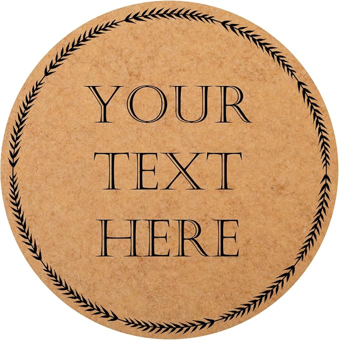 100-1000 Pcs Kraft Custom Sticker Labels Round Customized Labels Wreath Designs Personalized Stickers for Food Jars Gift Essential Oil Bottles Storage Bins(Kraft Paper 5)