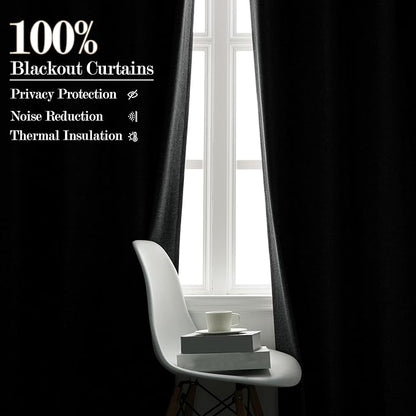 Full Blackout Privacy Curtains, 240 Inch Extra Wide Linen Blend Drapes, Pinch Pleat Window Drapery for Room Divider Storage/Space Room Separation, 1 Panel, W 240" x L 108", Mid Grey