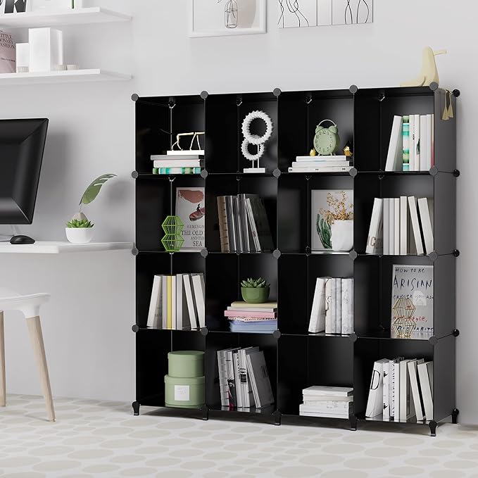 HOMIDEC Cube Storage Organizer 16-Cube Storage Shelf, Closet Organizer for Clothes, Closet Organizers and Storage,DIY Modular Bookshelf Storage Cubes for Bedroom, Living Room,Office