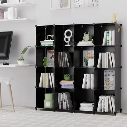 HOMIDEC Cube Storage Organizer 16-Cube Storage Shelf, Closet Organizer for Clothes, Closet Organizers and Storage,DIY Modular Bookshelf Storage Cubes for Bedroom, Living Room,Office