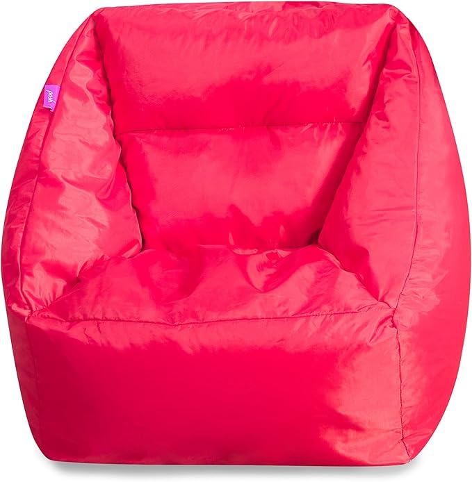 Posh Creations Structured Comfy Seat for Playrooms and Bedrooms, Large Bean Bag Chair, Coronado Chair, Red