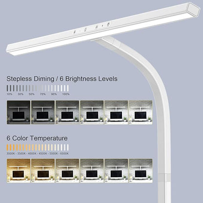 EppieBasic LED Desk Lamp, 24W Architect Clamp Task Table Lamp, Office Desk Lamp Super Bright Extra Wide Area Drafting Work Light,6 Color Modes and Stepless Dimming for Workbench, Reading, Monitor