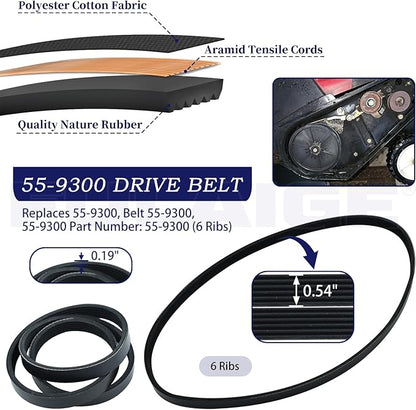 99-9313 Snow Blower Paddles with 55-8760 Scraper 55-9300 Drive Belt Replaces 88-0771, 125-1128, 55-9251, 55-9250 for Toro CCR 2000, CCR 2400 CCR 2500 CCR 2500R CCR 3000 CCR 3000E Snowthrowers