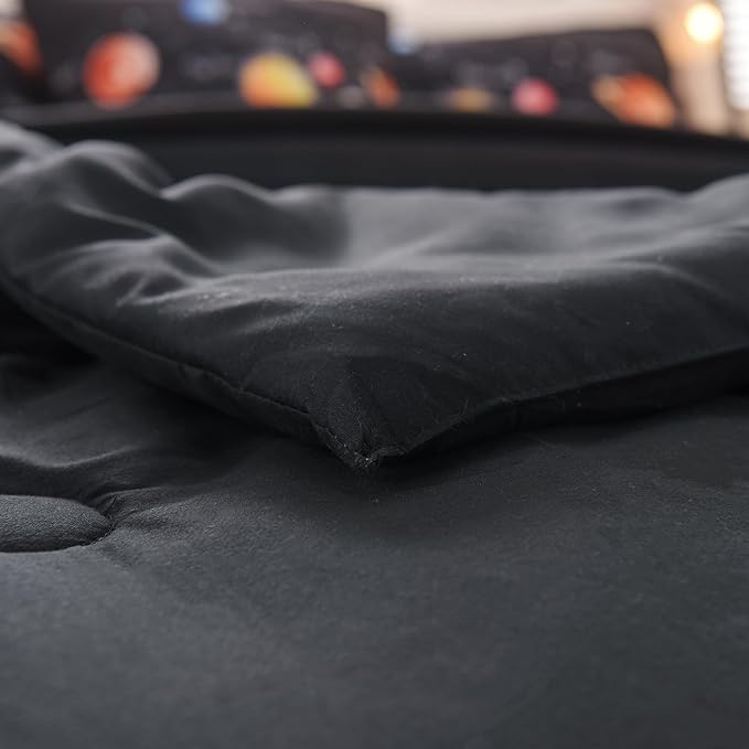 6 Pcs Solar System Comforter Set Full Outer Space Bedding Set Universe Planets Theme Comforter for Boys Kids Ultra-Soft (1 Comforter, 2 Pillowcases, 1 Flat Sheet, 1 Fitted Sheet,1 Pillowcover)