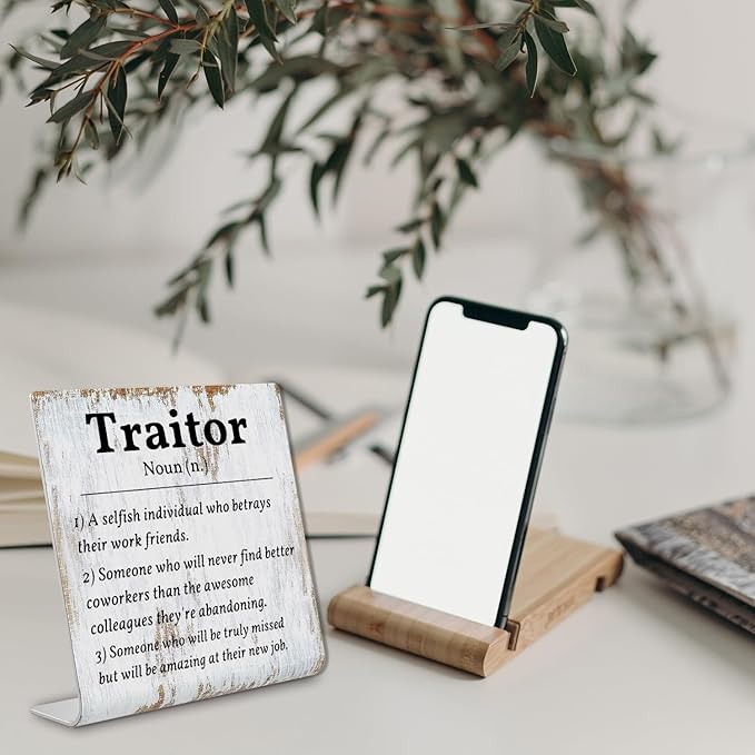 Coworker Leaving Traitor Gifts Sarcastic Farewell Gifts for Coworkers Work Bestie Gifts Going Away Gift for Coworkers Woman Good Luck Gifts for Coworkers Leaving Colleague Farewell Signs Gift LD7