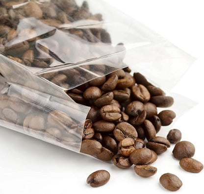 Morepack Gusseted Flat Bottom Cellophane Bags 4x4x10 In 50Pcs | with Paper Insert