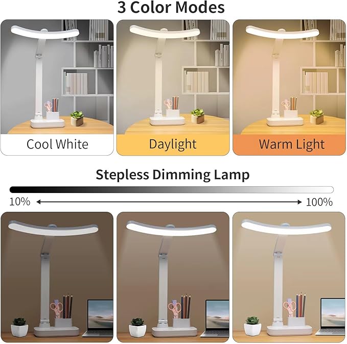 Cordless Rechargeable Desk Table Lamp Big Battery 4000MAH,Tall Reading Light 24inch /Bright 60 LED 8W / Touch Dimmable/Multifunctions,Wireless Lamp for Home Bedroom Bedside Office Dorm