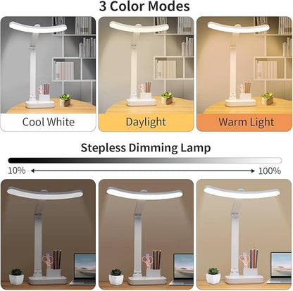 Cordless Rechargeable Desk Table Lamp Big Battery 4000MAH,Tall Reading Light 24inch /Bright 60 LED 8W / Touch Dimmable/Multifunctions,Wireless Lamp for Home Bedroom Bedside Office Dorm