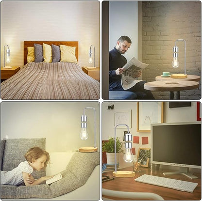 VGAzer Magnetic Levitating Floating Wireless LED Light Bulb with Wireless Charger for Desk Lamp,Room or Office Decor,Unique Gifts