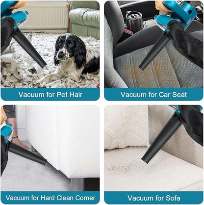 Corded Electric Leaf Blower,2 in 1 Small Handheld Lightweight Sweeper/Vacuum,110V 400W Portbale Blower for Leaf/Snow/Dust Blowing (Blue)
