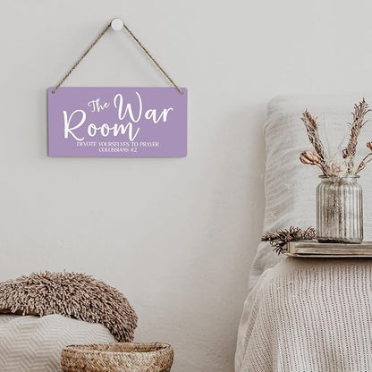 Purple Decor Rustic War Room Decor Christian Decoration Bible Verse Wood Decoration Sign Christian Scripture Printed Wood Sign Wall Art Religious Gifts Faith Based Gifts
