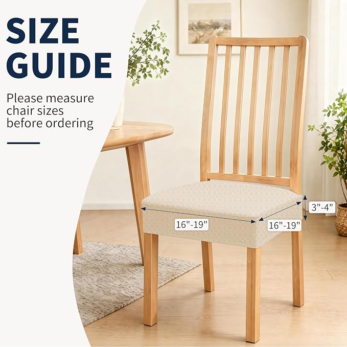BIETYONE Waterproof Dining Chair Covers, Stretch Seat Protector, Washable | 2 Pack, Waterproof, Stretch Fit, Washable, Spill Resistant, Soft, Dining Chair Covers, Seat Protector
