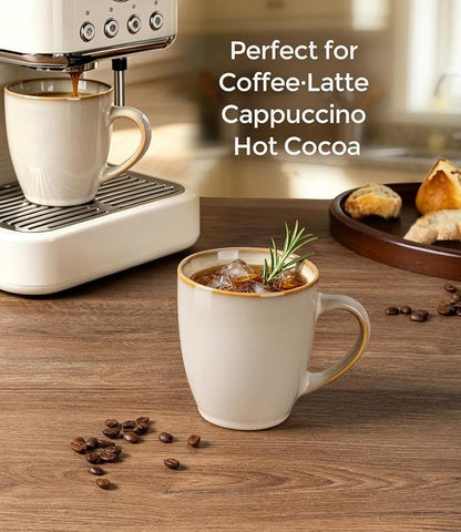 GBhome 12OZ Coffee Mugs Set of 6, Stoneware Coffee Mugs Set, Dishwasher & Microwave Safe