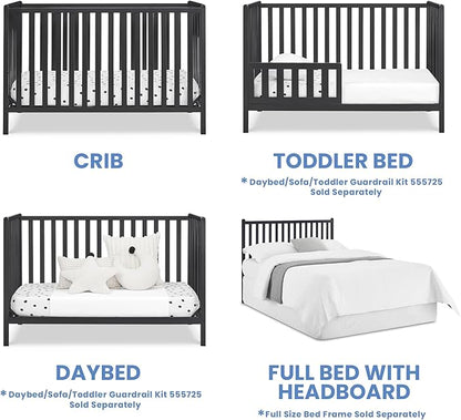 Delta Children Heartland 4-in-1 Convertible Crib, Black