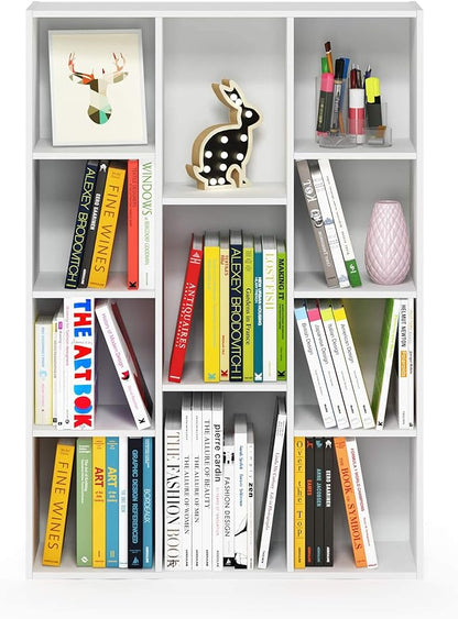 Furinno Luder Bookcase / Book / Storage , 11-Cube, White