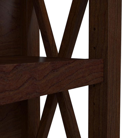 Bush Furniture Key West Tall 5 Shelf Bookcase in Bing Cherry