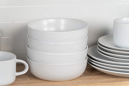 10 Strawberry Street Wazee Matte Coupe Dinnerware, Bowl, White, Set of 6