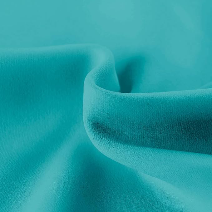 Hiasan Blackout Valance Curtains for Solid Room Darkening Rod Pocket Valances for Windows, 52 x 18 Inches Length, Turquoise, 1 Panel