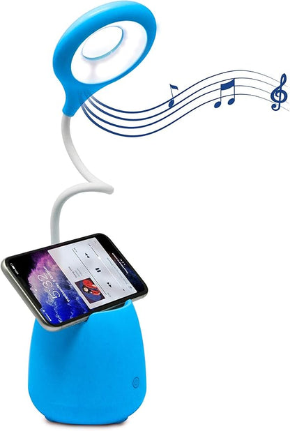 Aduro U-Light Aduro U-Light Desk Lamp Table Light with Wireless Speaker & Phone Stand Desk Organizer, Flexible Gooseneck Table Lamp - Perfect for Home Office Blue