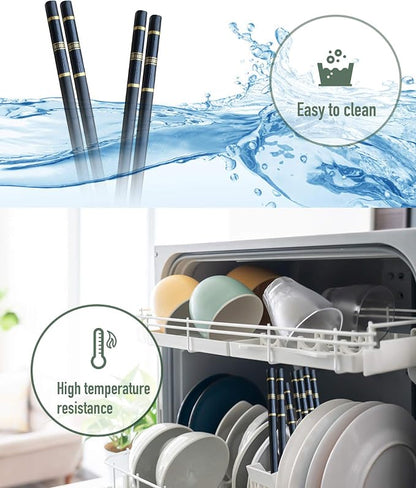 Glass Fiber Chopsticks-Reusable Japanese-style, Chinese-style and Korean-style Chopsticks, Dishwasher-safe, ï¼ˆ2 Pairs Gift Setï¼‰