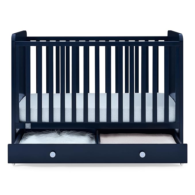 GAP babyGap Graham 4-in-1 Convertible Crib with Storage Drawer - Greenguard Gold Certified, Navy/Light Blue