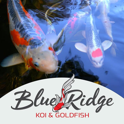Blue Ridge Koi Fish Food 50lb - Koi Food 3/16” Large and Mini Blend Growth Formula, Goldfish Food, Premium Fish Food for Ponds, Ponds Fish Food, Floating Pond Pellets