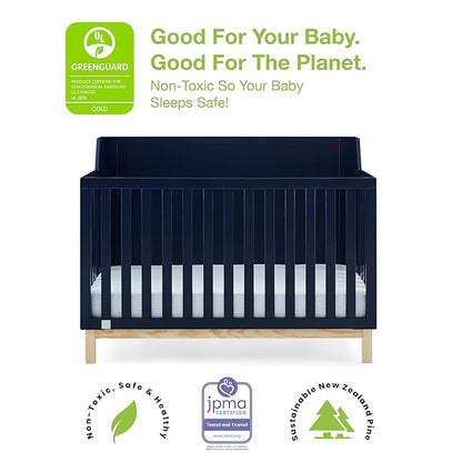GAP babyGap Oxford 6-in-1 Convertible Crib - Greenguard Gold Certified, Navy/Natural, 1 Unit