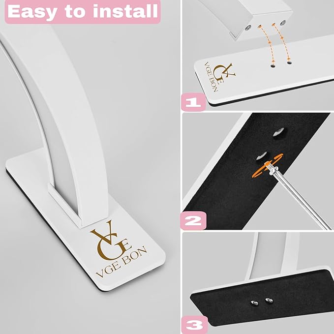 Half Moon Light for Nail Desk-4pcs Set-Half Moon Light-Half Moon Light for Esthetician-Half Moon Lamp for Nails-Nail Lamp for Desk-Nail Desk Light-BONUS Phone Holder,Nail Prop & Elbow Rest