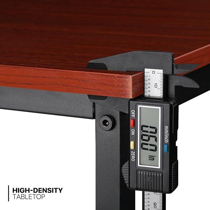 MoNiBloom Home Office Computer Desk with Storage Bag, 55" Writing Study Modern Simple Style Laptop Table, Teak Color