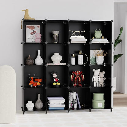 HOMIDEC Cube Storage Organizer 16-Cube Storage Shelf, Closet Organizer for Clothes, Closet Organizers and Storage,DIY Modular Bookshelf Storage Cubes for Bedroom, Living Room,Office