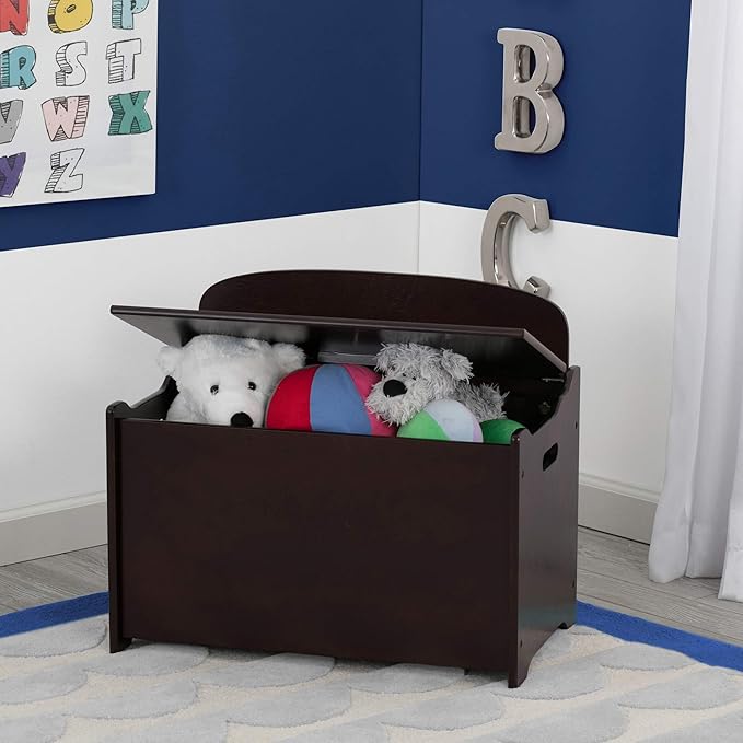Delta Children MySize Deluxe Toy Box, Dark Chocolate