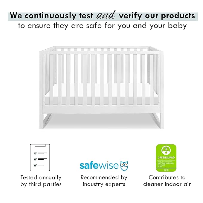 Davinci Hunter 3-in-1 Convertible Crib, White, Easy Assemble, Greenguard Gold Certified
