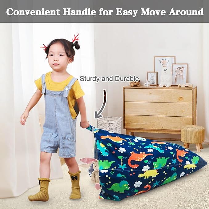 Jorbest Stuffed Animal Storage Bean Bag Chair for Kids Adults, Stuffed Animal Bean Bag Storage, Dinosaur Bean Bag Stuffed Animal Storage, Dinosaur Kids Bean Bag Chair Cover - Cover ONLY (200L/52 Gal)