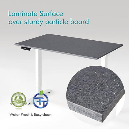 Kaboon Universal Tabletop 47.25"x30", Solid One-Piece Melamine Table Top, Double Desk L-Desk DIY, Home and Office, Greylish Blue